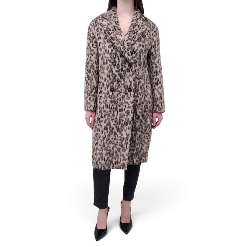 AGNONA WOOL AND ALPHACA LEOPARD COAT - SIZE 38