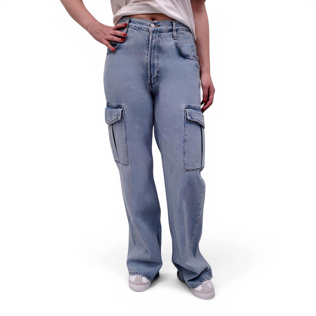 AGOLDE LIGHT WASH 'MINKA' CARGO JEANS - SIZE 27