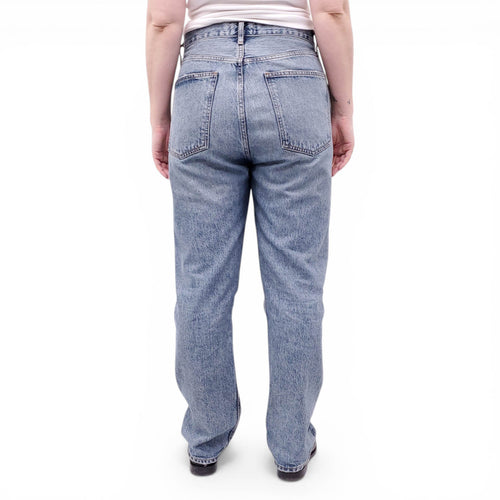 AGOLDE MEDIUM FADED BLUE STRAIGHT '90’S' JEANS - SIZE 29