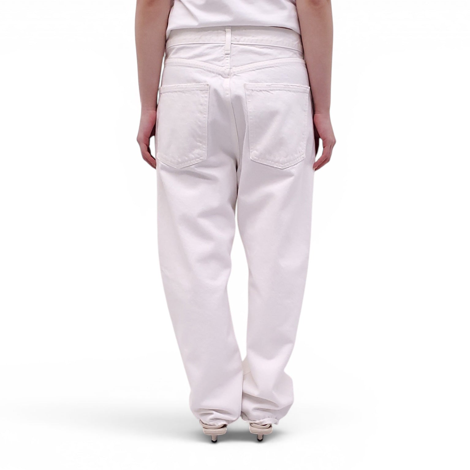 AGOLDE WHITE ’90’S CROP’ JEANS WITH BUTTON FLY - SIZE 29