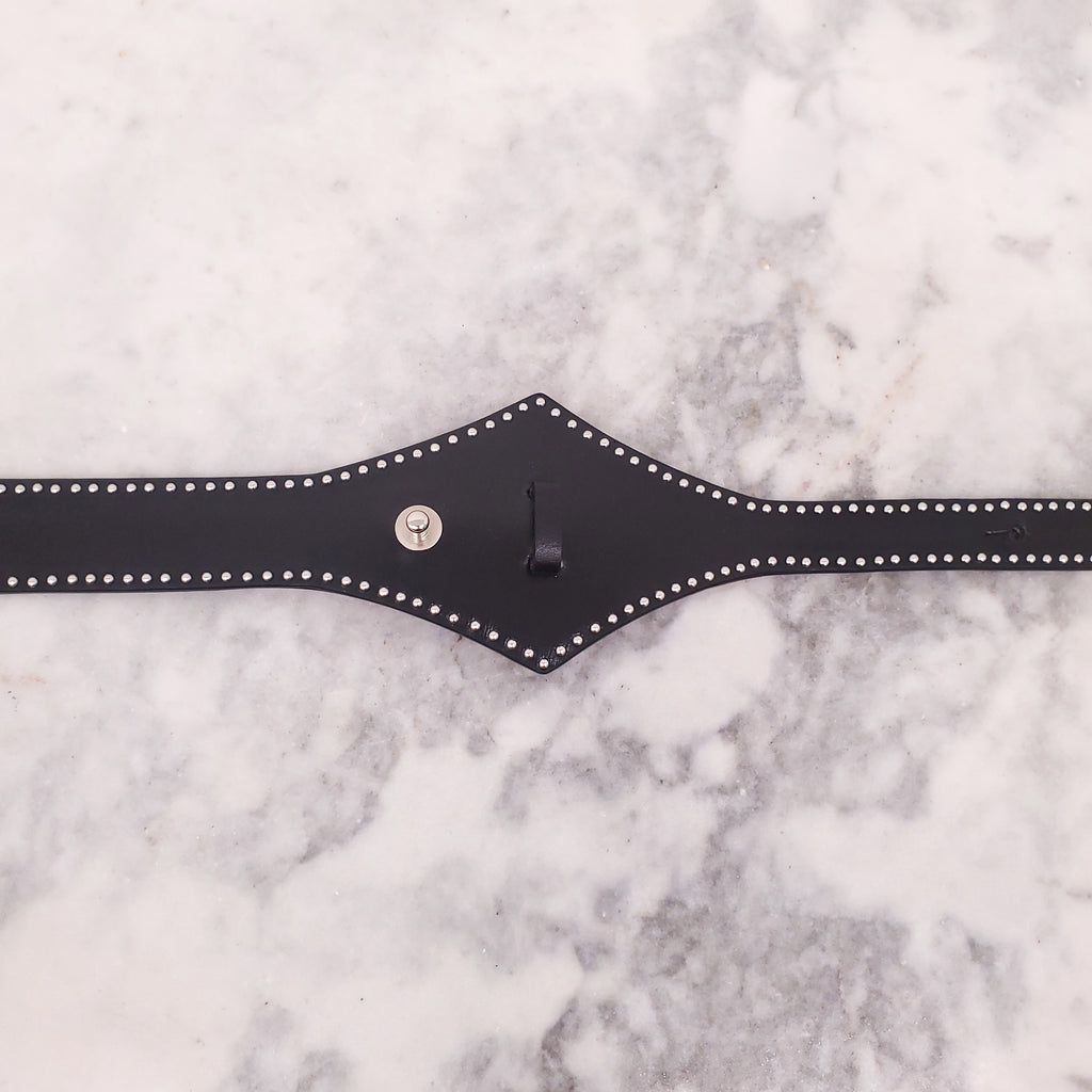 ALAÏA BLACK BELT WITH SILVER STUD DETAIL - SIZE 80