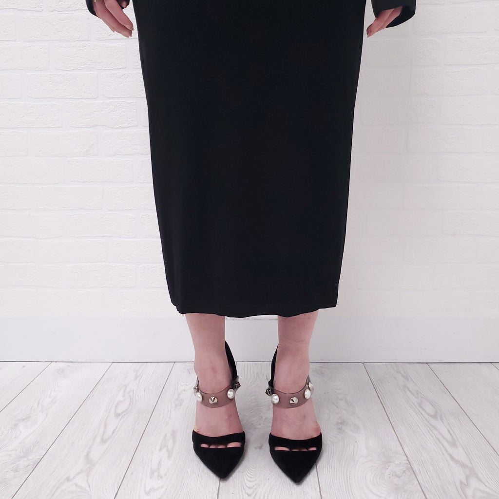 ALAÏA BLACK LONG SLEEVE OPEN BACK DRESS - SIZE 42