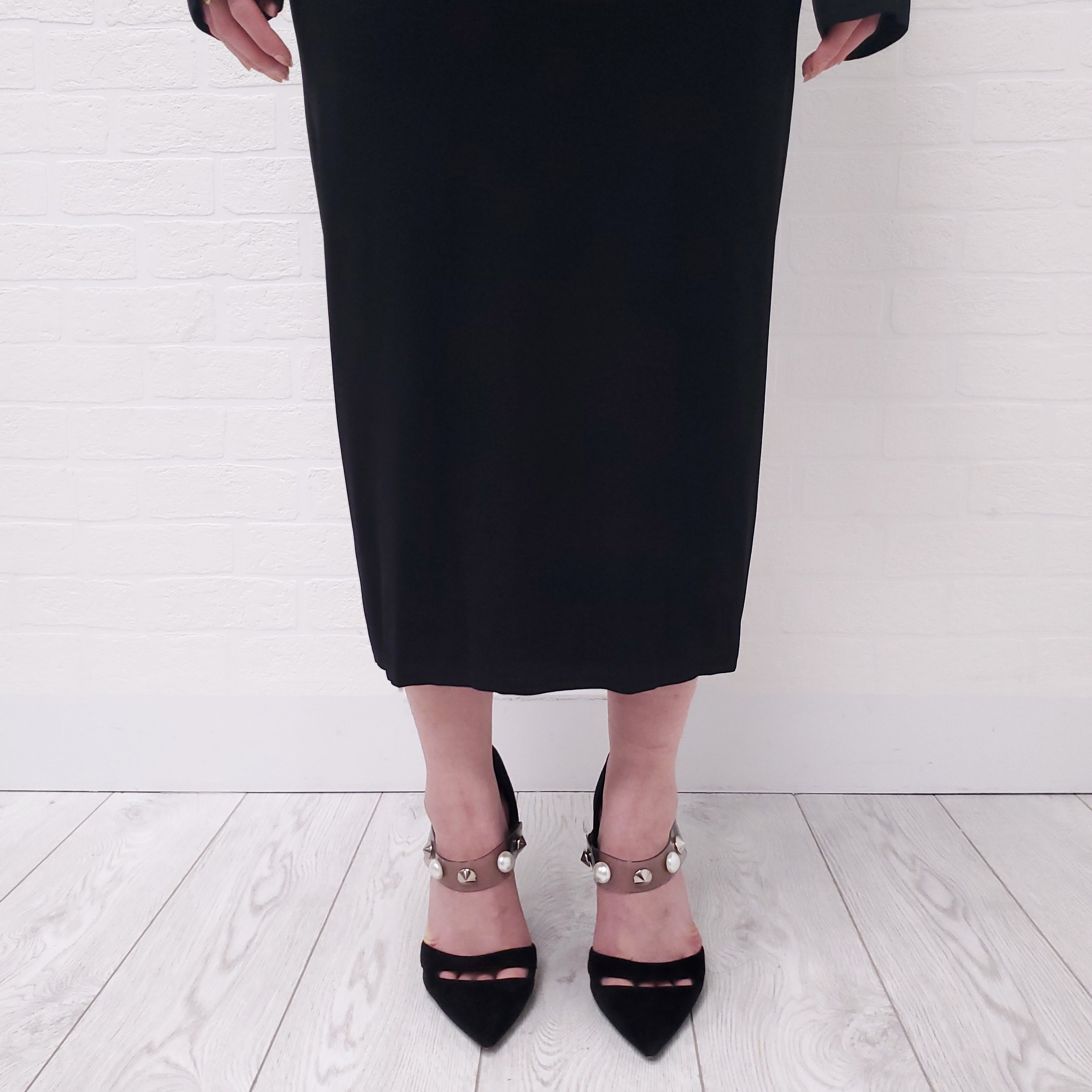 ALAÏA BLACK LONG SLEEVE OPEN BACK DRESS - SIZE 42