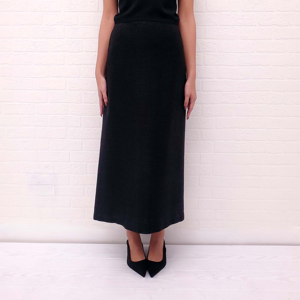 ALAÏA BLACK LONG SKIRT - SIZE 42