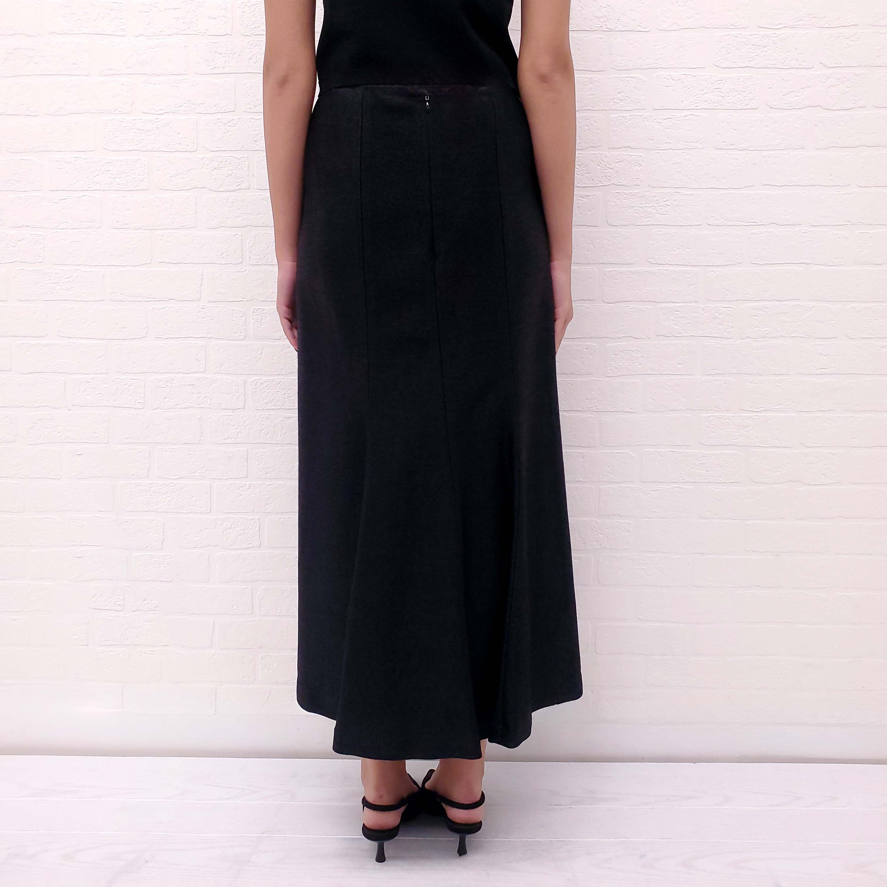 ALAÏA BLACK LONG SKIRT - SIZE 42