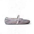 ALAÏA SILVER MESH FLATS - SIZE 42