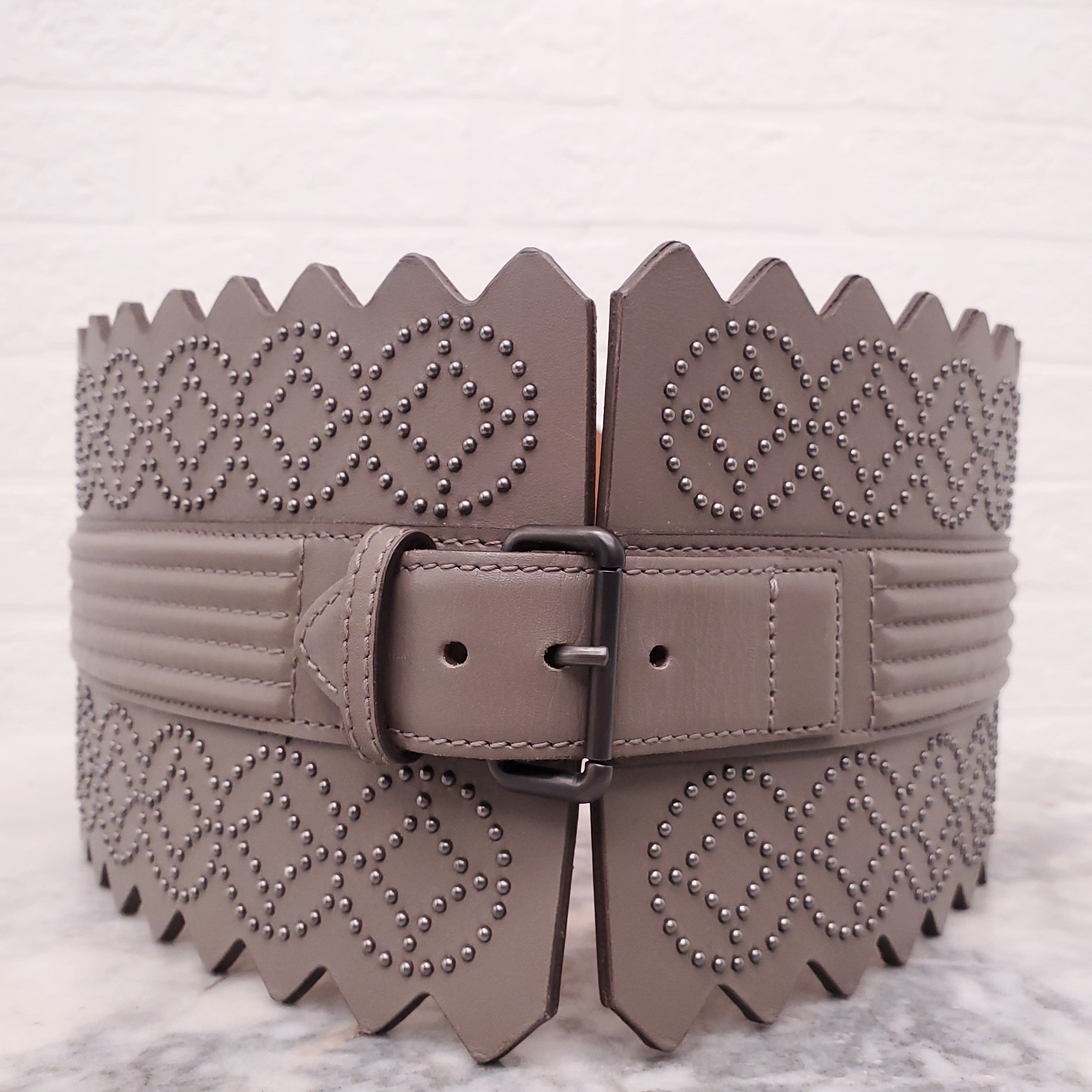 ALAÏA WIDE WAIST LEATHER BELT - SIZE 80