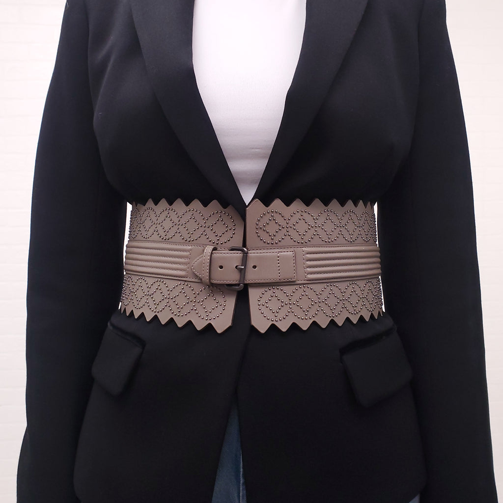 ALAÏA WIDE WAIST LEATHER BELT - SIZE 80