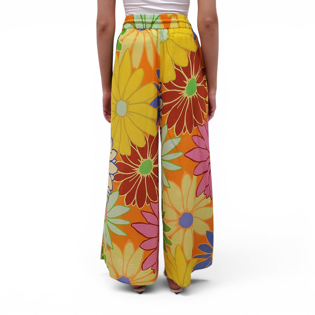 ALÉMAIS COLOURFUL FLORAL PRINT PANTS - SIZE 8