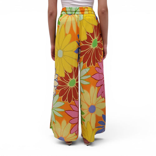 ALÉMAIS COLOURFUL FLORAL PRINT PANTS - SIZE 8