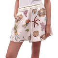 ALEMAIS CREAM SEA PRINT LINEN SHORTS - SIZE 12
