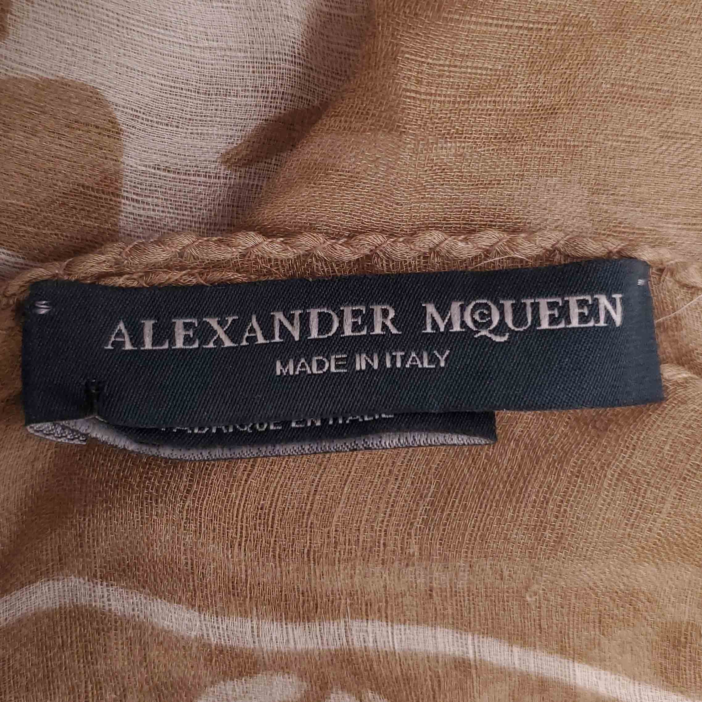 ALEXANDER MCQUEEN BEIGE SKULL SCARF