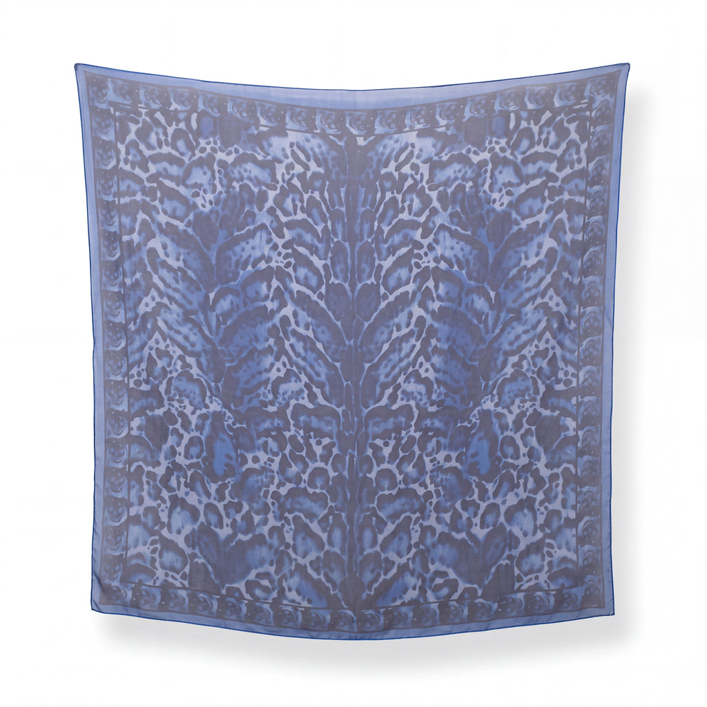 ALEXANDER MCQUEEN BLUE SKULL SCARF