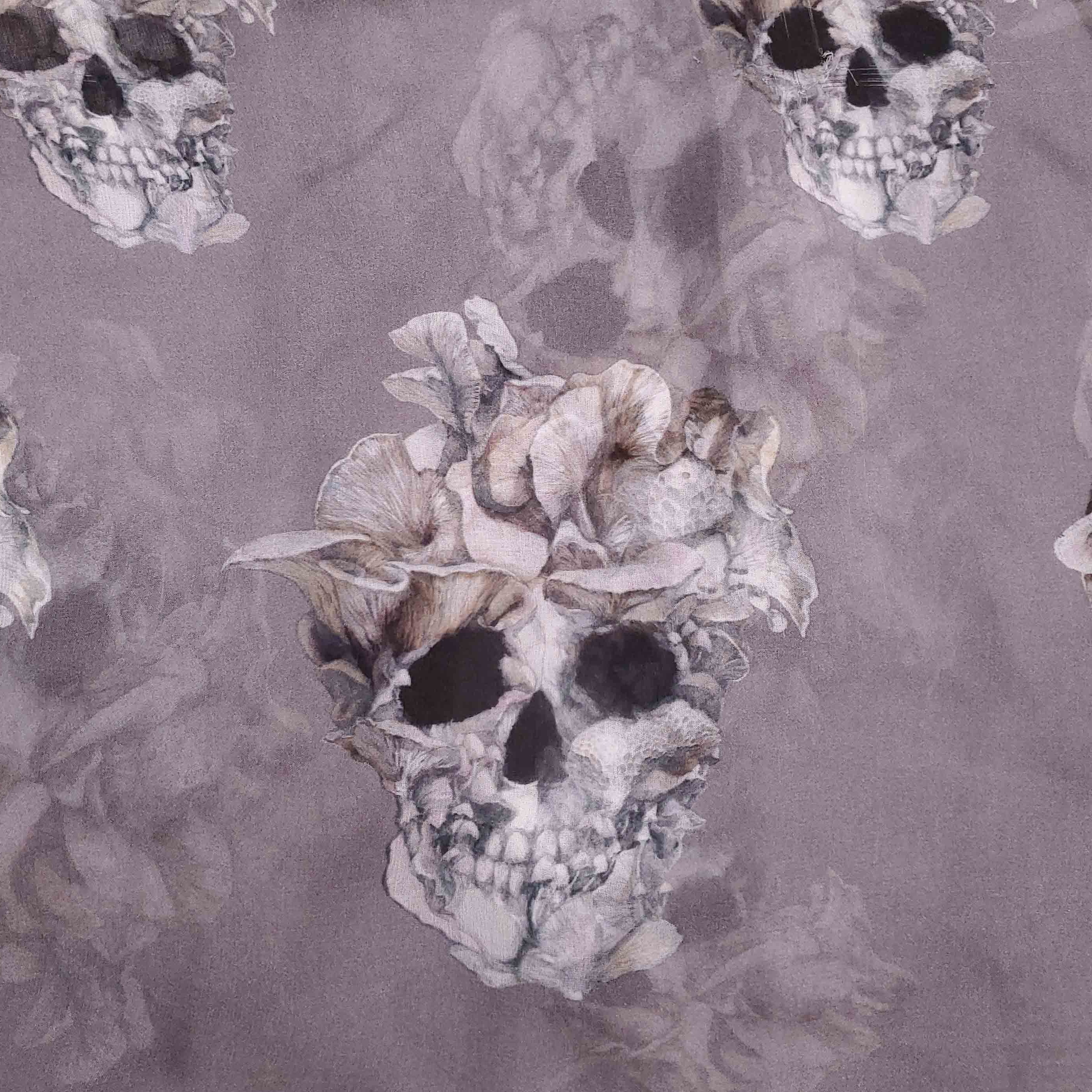 ALEXANDER MCQUEEN GREY SKULL SCARF