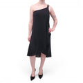 ALEXANDER MCQUEEN ONE-SHOULDER DRESS WITH LEATHER BUCKLE - SIZE XS