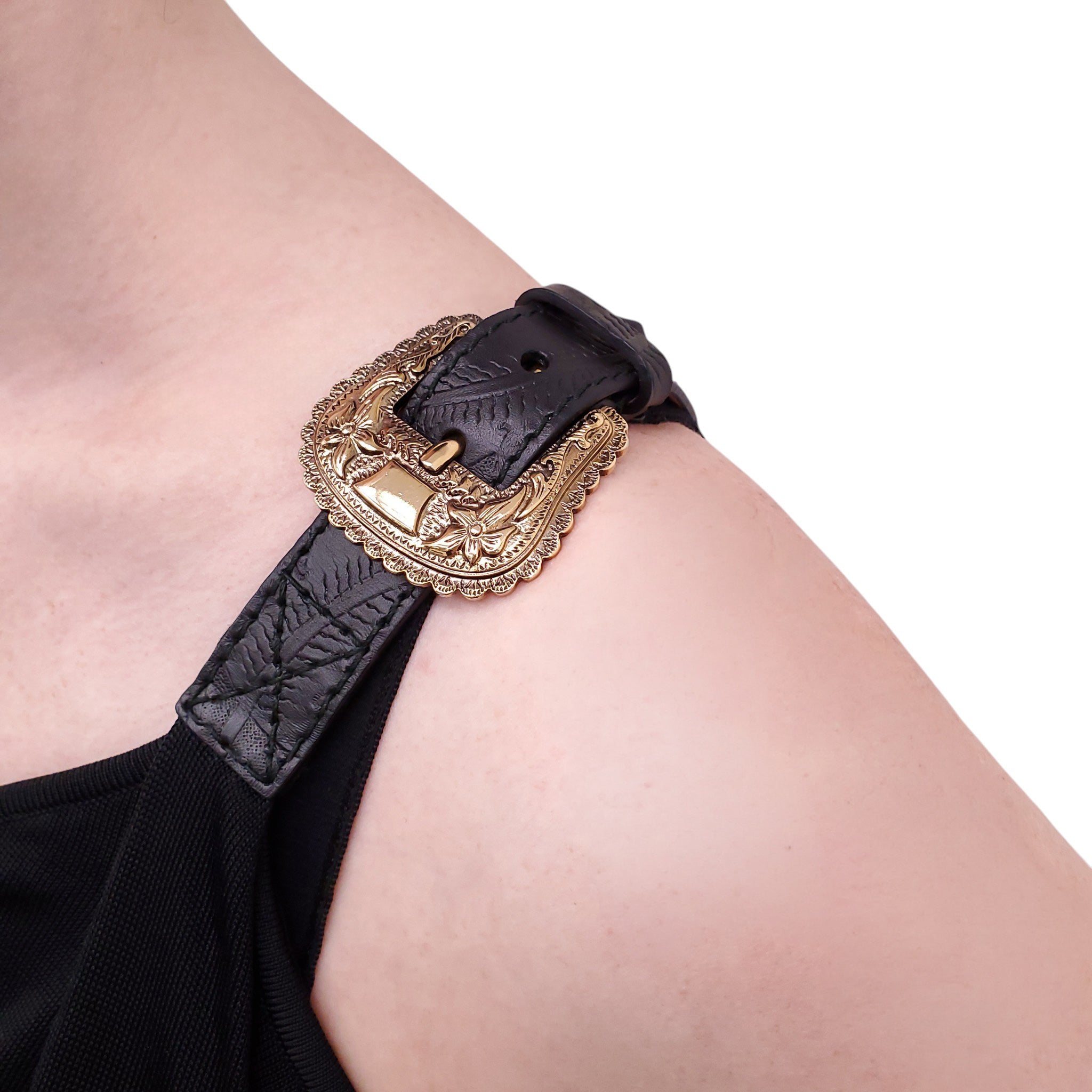 ALEXANDER MCQUEEN ONE-SHOULDER DRESS WITH LEATHER BUCKLE - SIZE XS