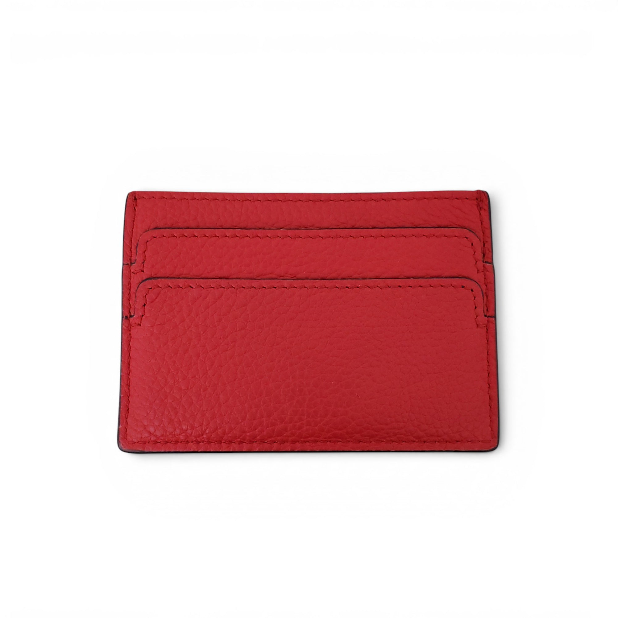 ALEXANDER MCQUEEN RED CARD HOLDER WITH GOLD SKULL DETAIL
