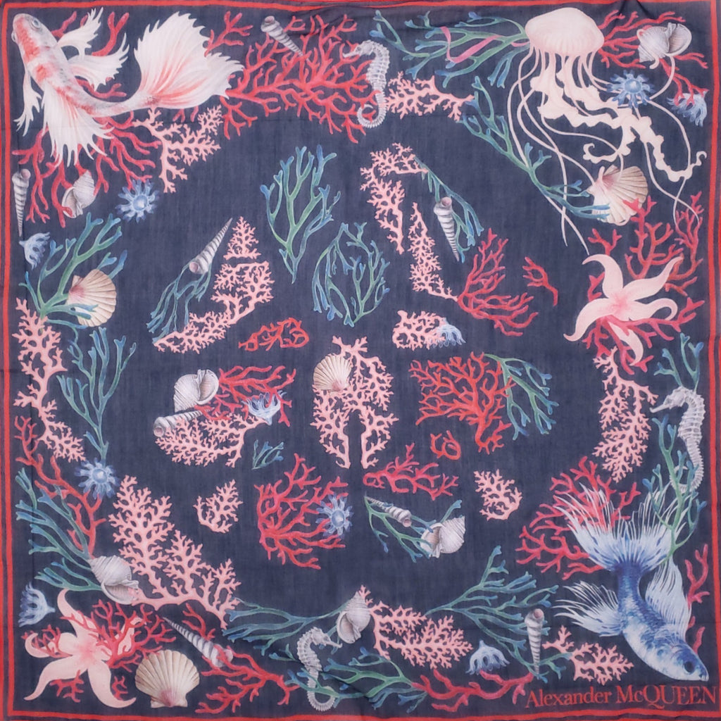 ALEXANDER MCQUEEN 'UNDER THE SEA' PATTERNED SCARF