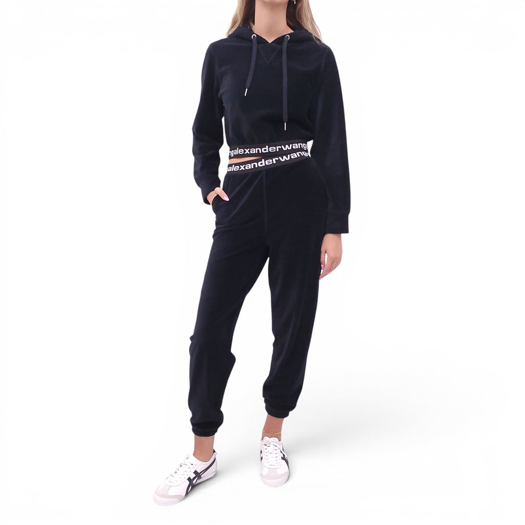 ALEXANDERWANG.T BLACK LOGO SWEATSUIT - SIZE XS