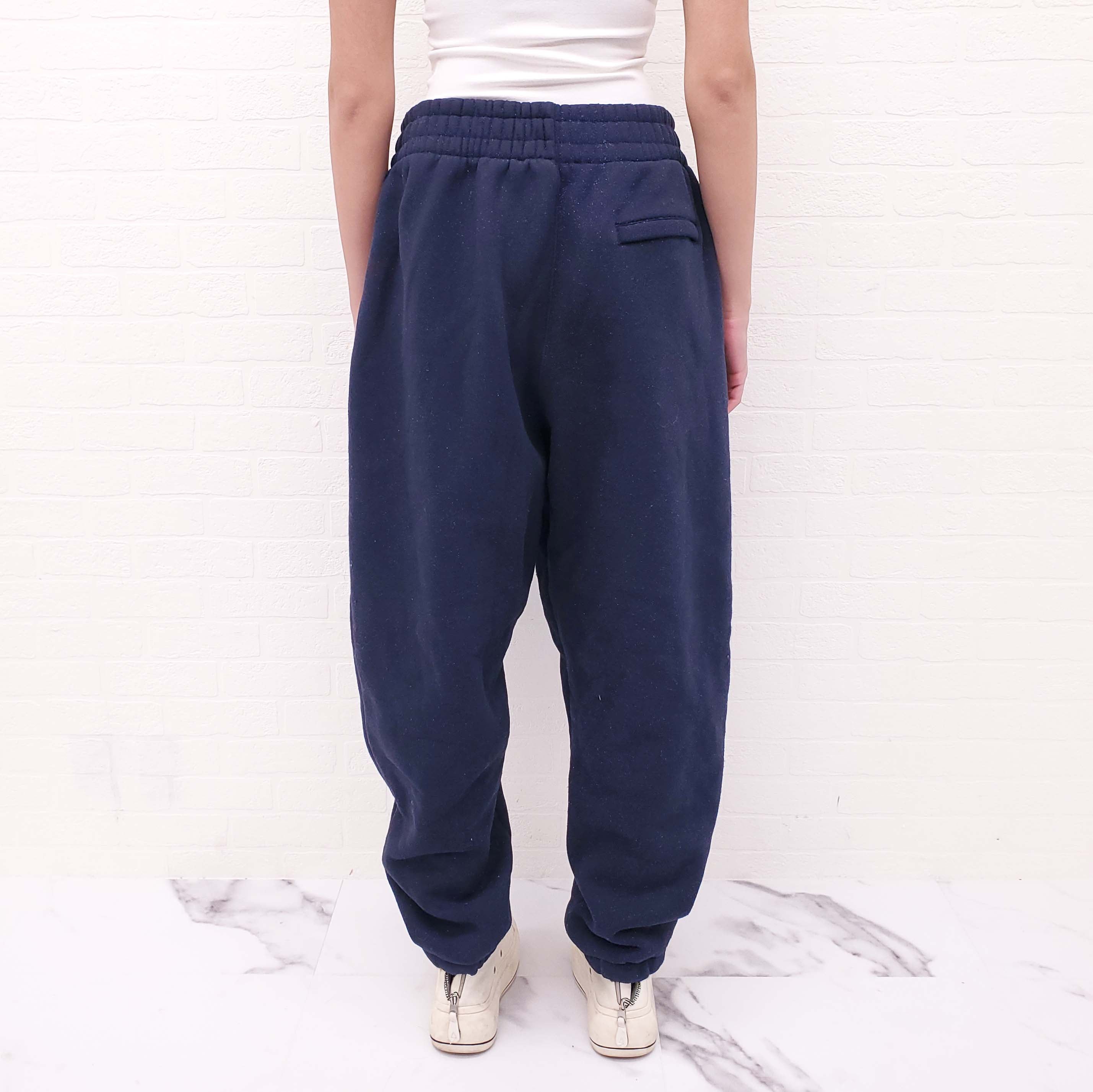 ALEXANDERWANG.T NAVY SPARKLE PUFF LOGO SWEATPANTS - SIZE XL