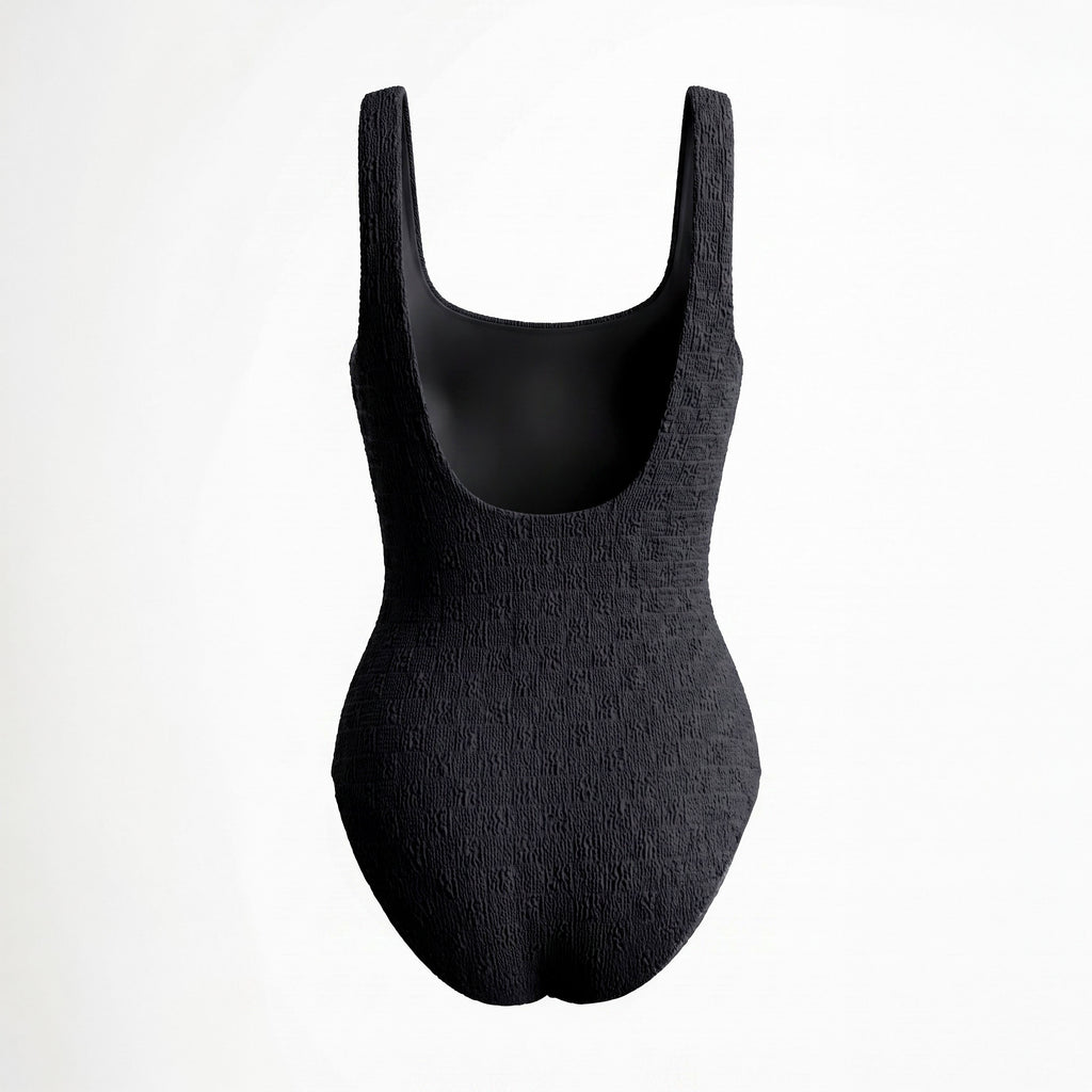 ALEXANDER WANG BLACK LOGO ONE-PIECE SWIMSUIT
