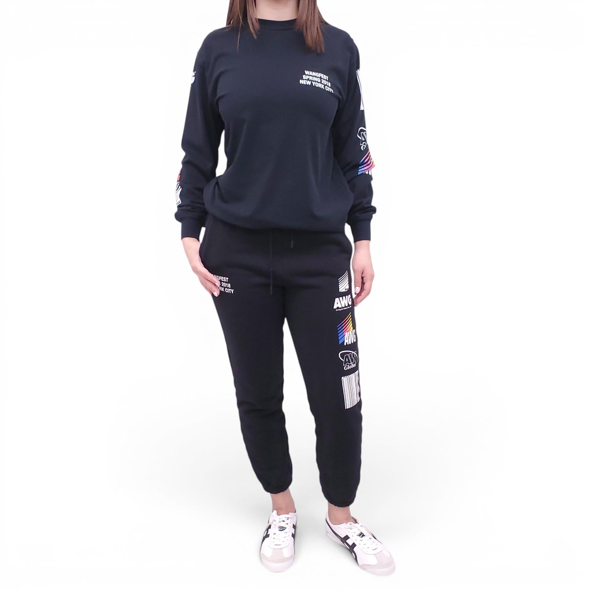 ALEXANDER WANG BLACK WANGFEST 2018 GRAPHIC SWEATSUIT - SIZE XS/S