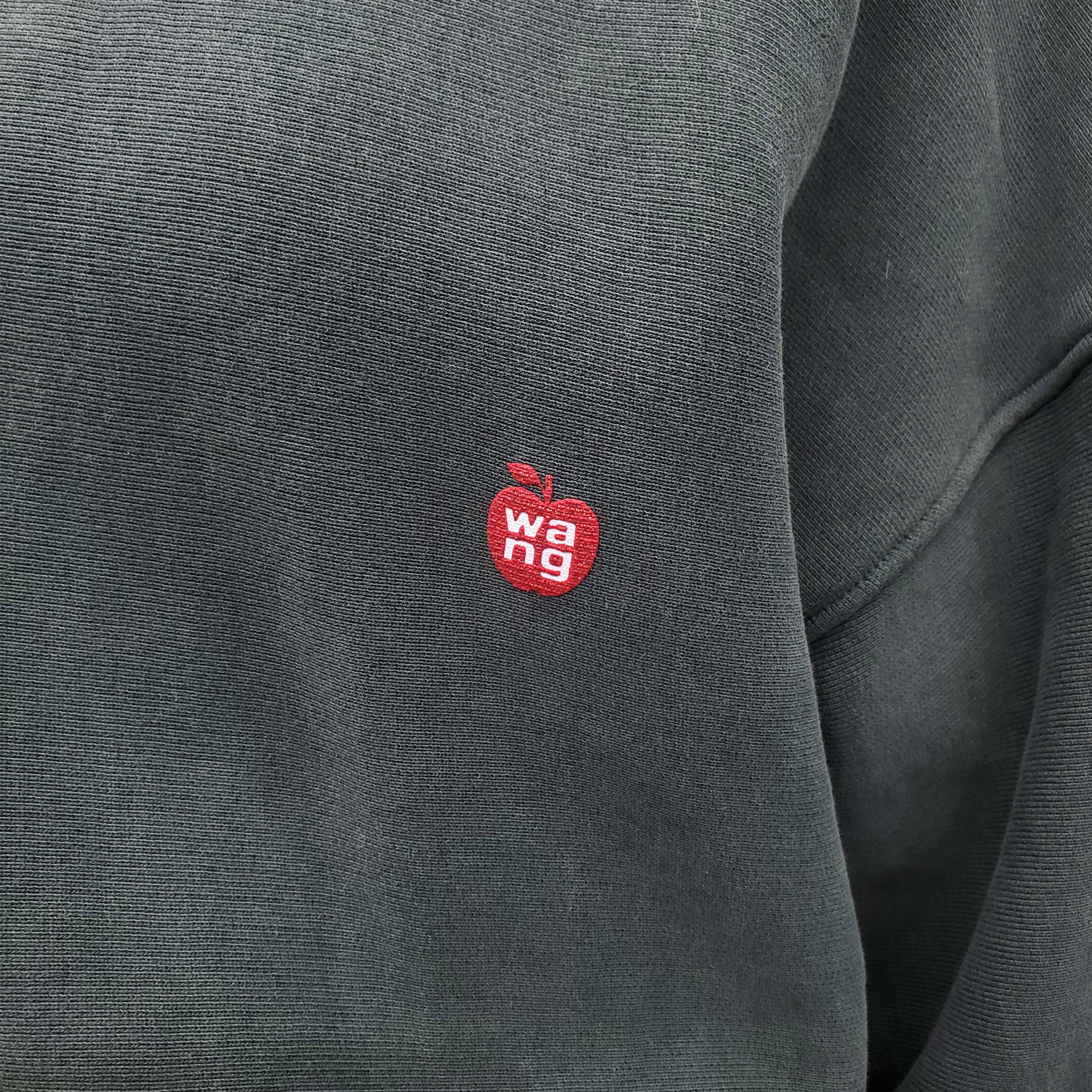 ALEXANDER WANG GREEN APPLE LOGO HOODIE - SIZE XXS (OVERSIZED)