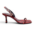 ALEXANDER WANG RED/BLACK SNAKESKIN STRAPPY HEELS - SIZE 35