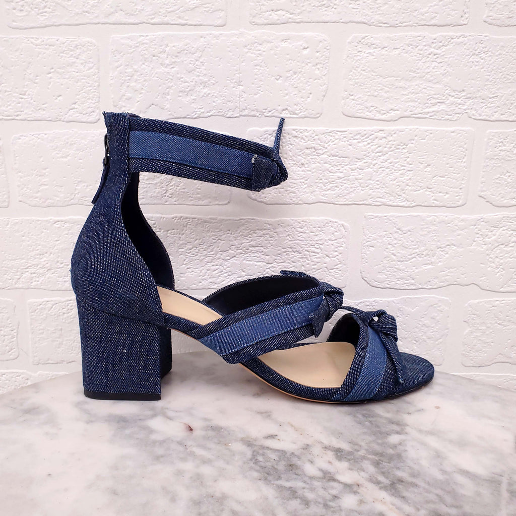 ALEXANDRE BIRMAN DENIM BLOCK HEEL SANDALS - SIZE 40