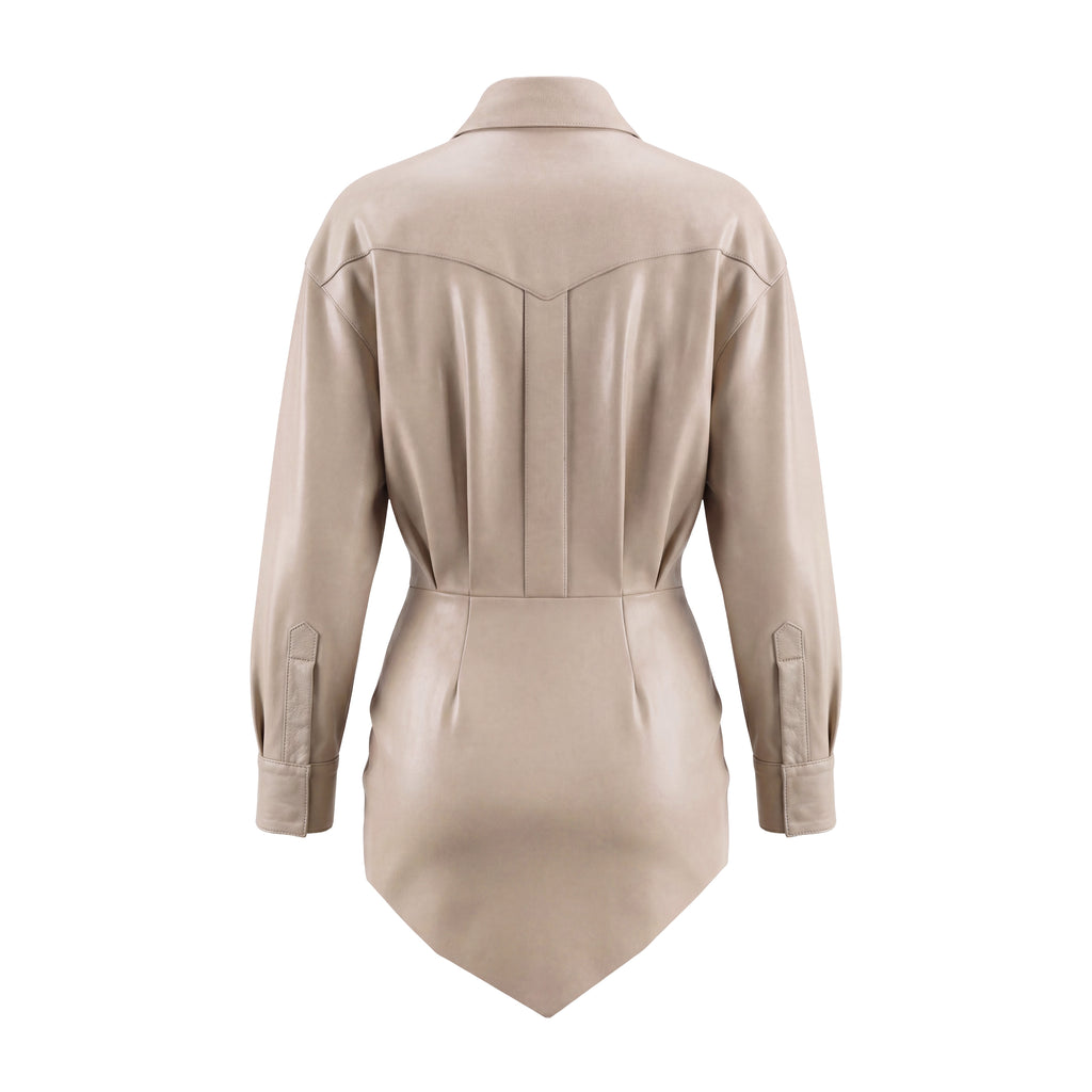 ALEXANDRE VAUTHIER LEATHER JACKET DRESS - SIZE 38