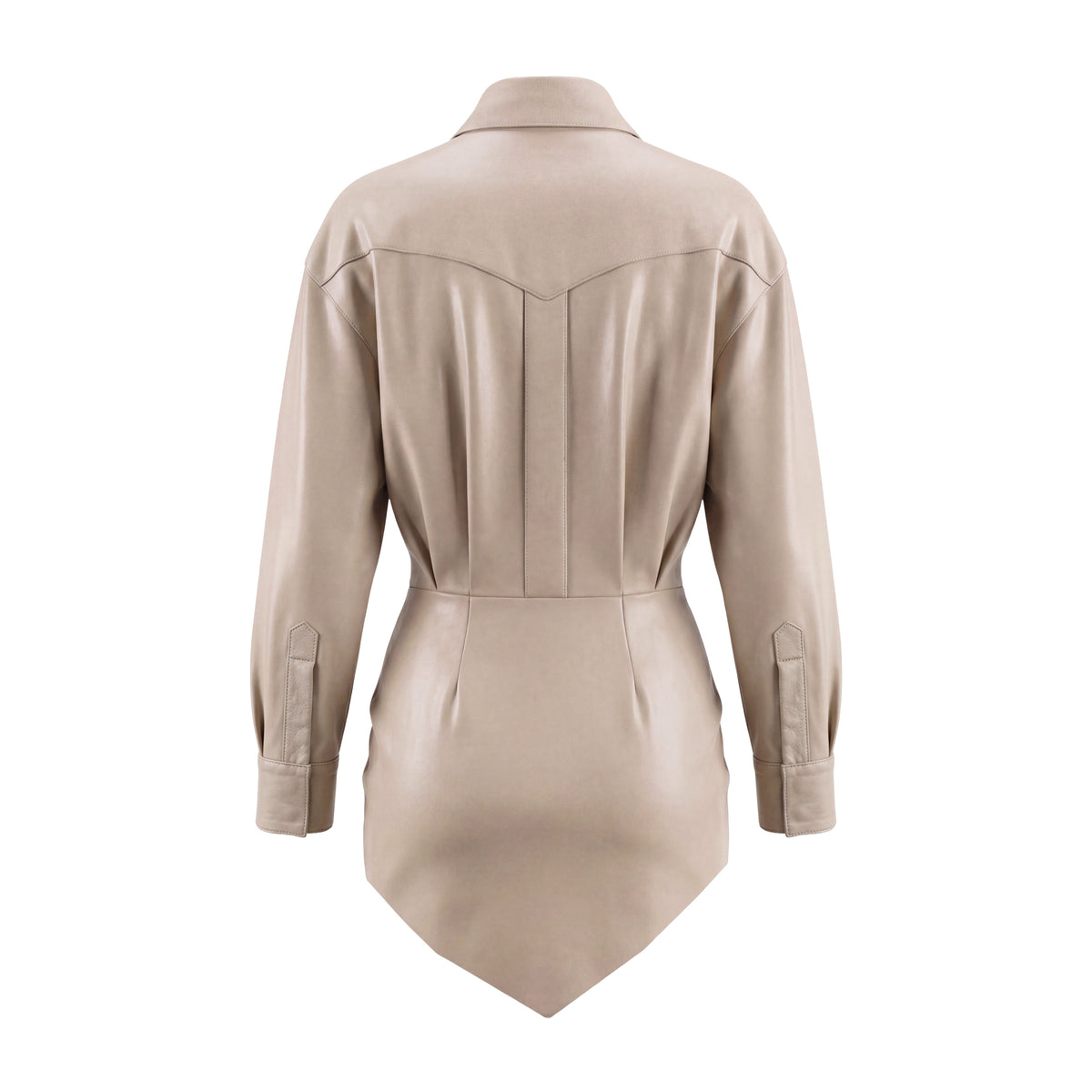 ALEXANDRE VAUTHIER LEATHER JACKET DRESS - SIZE 38