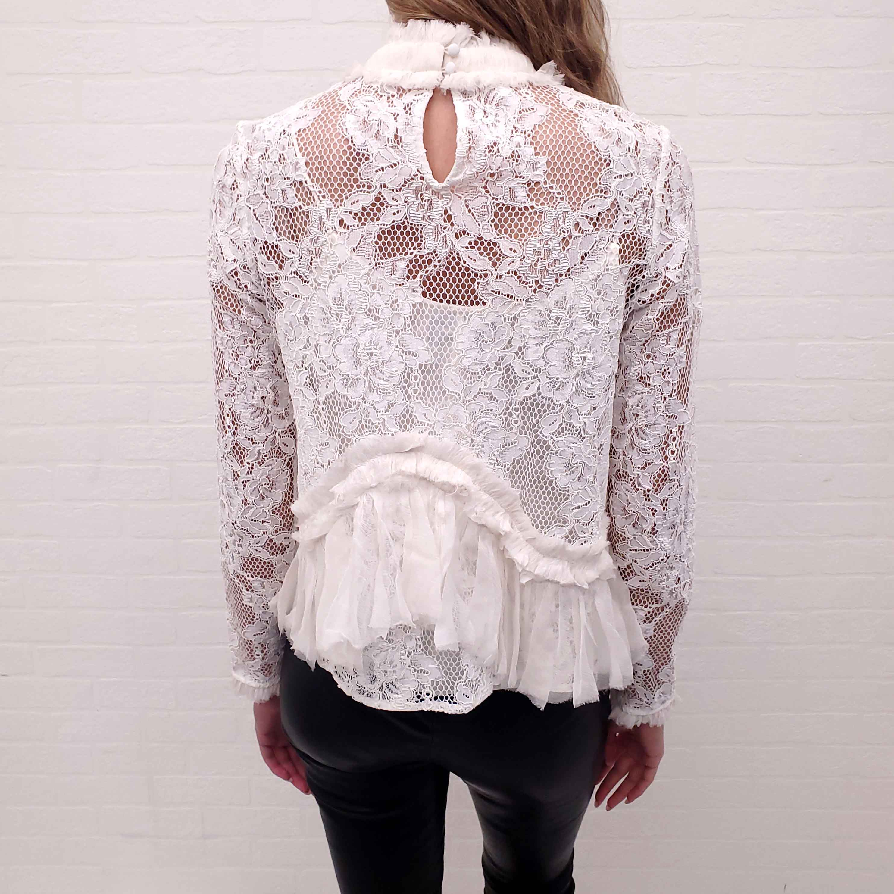 ALEXIS WHITE LACE BLOUSE - SIZE S