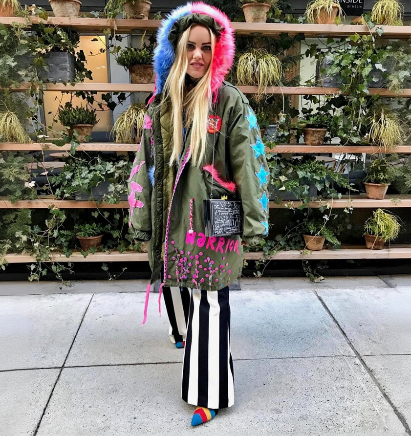 ALICE + OLIVIA STRIPED TROUSERS - SIZE 2