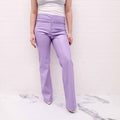 ALICE + OLIVIA VEGAN LEATHER PURPLE TROUSERS - SIZE 8