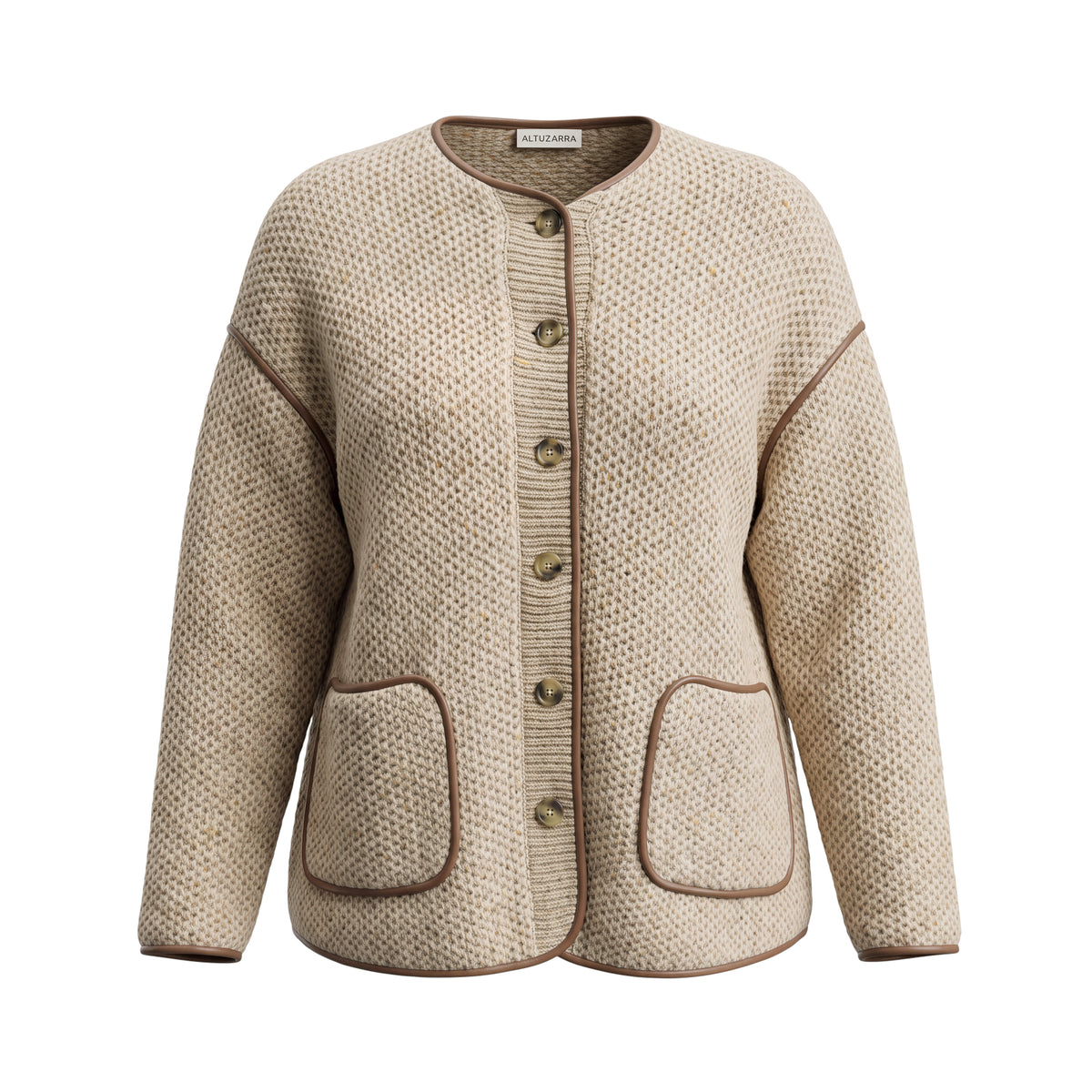 ALTUZARRA OVERSIZED MEDRANO FAUX LEATHER PIPING JACKET - SIZE XS/S