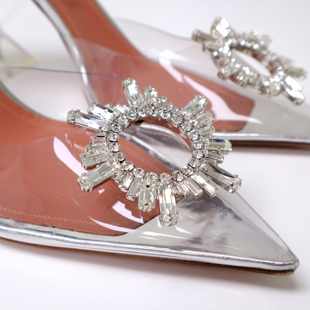 AMINA MUADDI BEGUM EMBELLISHED PVC HEELS - SIZE 42