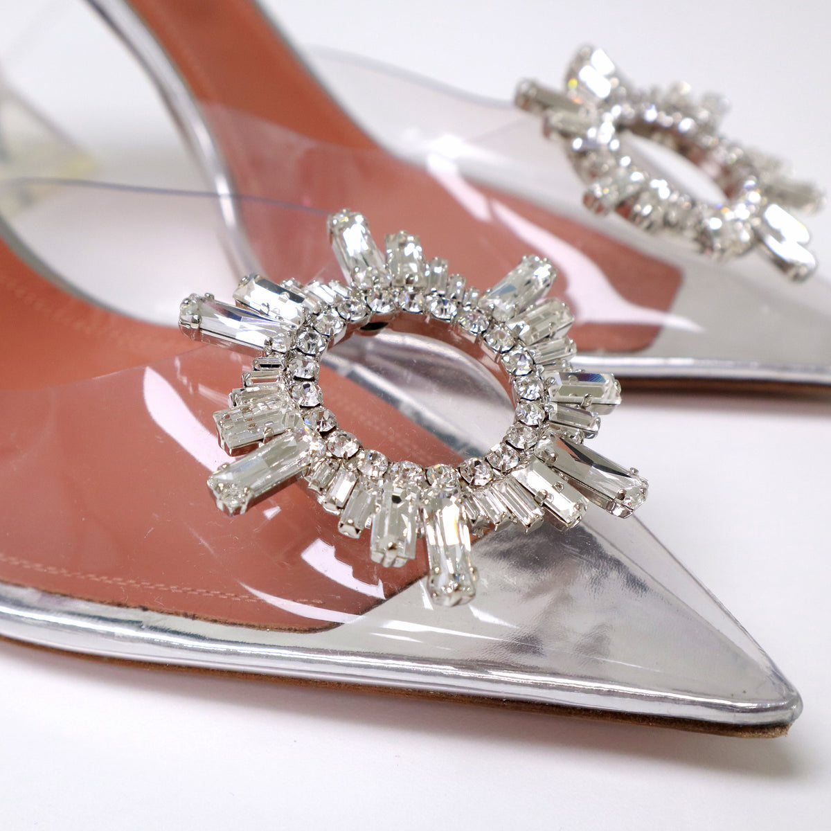 AMINA MUADDI BEGUM EMBELLISHED PVC HEELS - SIZE 42