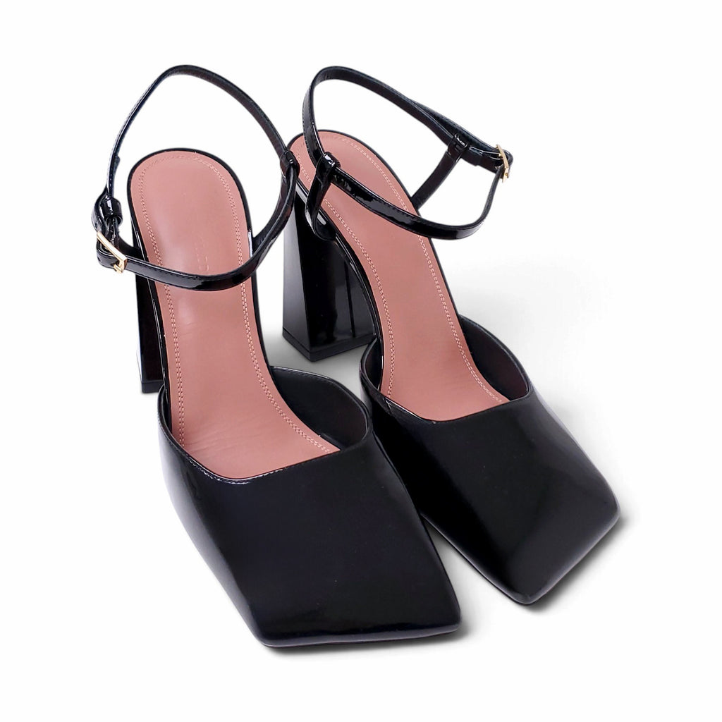 AMINA MUADDI CHARLOTTE 95 PATENT LEATHER PUMPS - SIZE 39