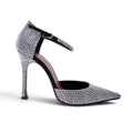 AMINA MUADDI SILVER CRYSTAL EMBELLISHED PUMP - SIZE 38
