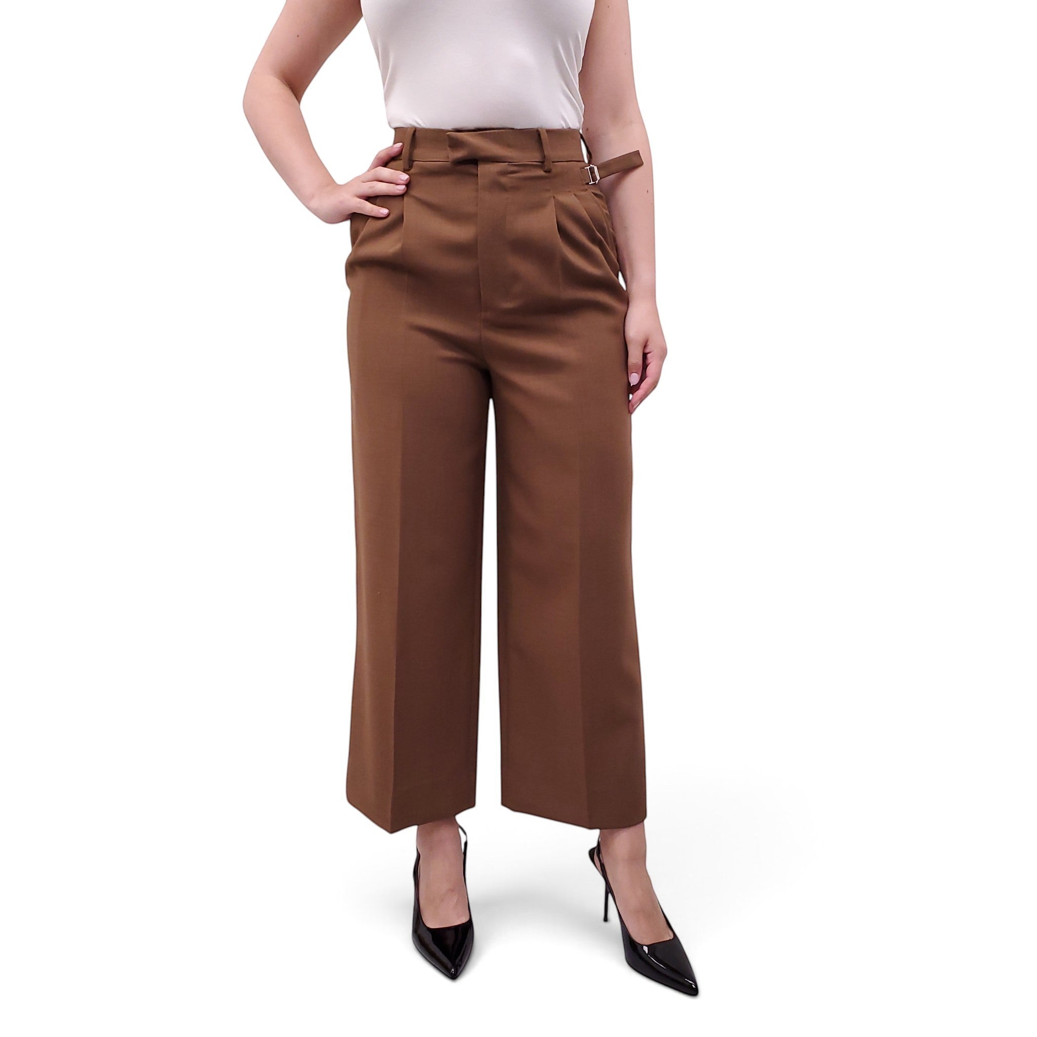 AMI PARIS COGNAC OVERSIZED DOUBLE BREASTED SUIT - SIZE 34