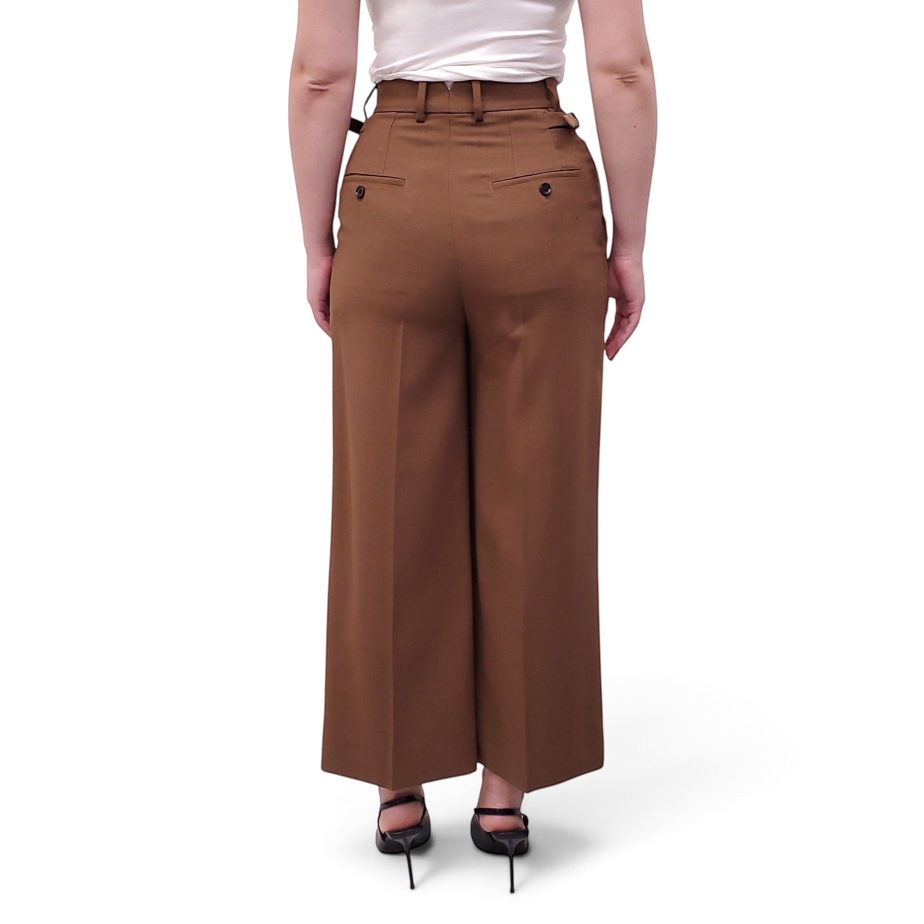 AMI PARIS COGNAC OVERSIZED DOUBLE BREASTED SUIT - SIZE 34