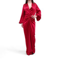 ANDRES OTALORA RED SATIN DRESS - SIZE 10