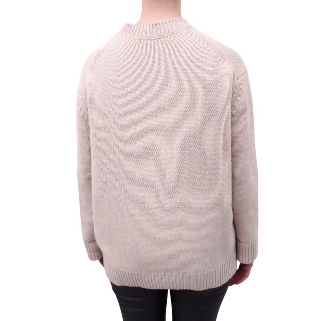 ANINE BING BEIGE OVERSIZED KNIT CASHMERE SWEATER - SIZE XS