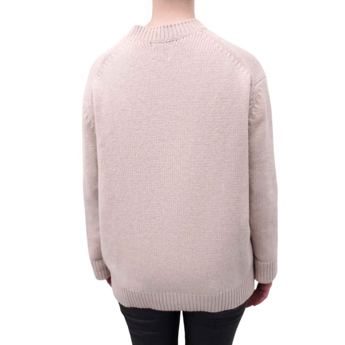 ANINE BING BEIGE OVERSIZED KNIT CASHMERE SWEATER - SIZE XS