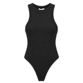 ANINE BING BLACK RIBBED BODYSUIT - SIZE XS