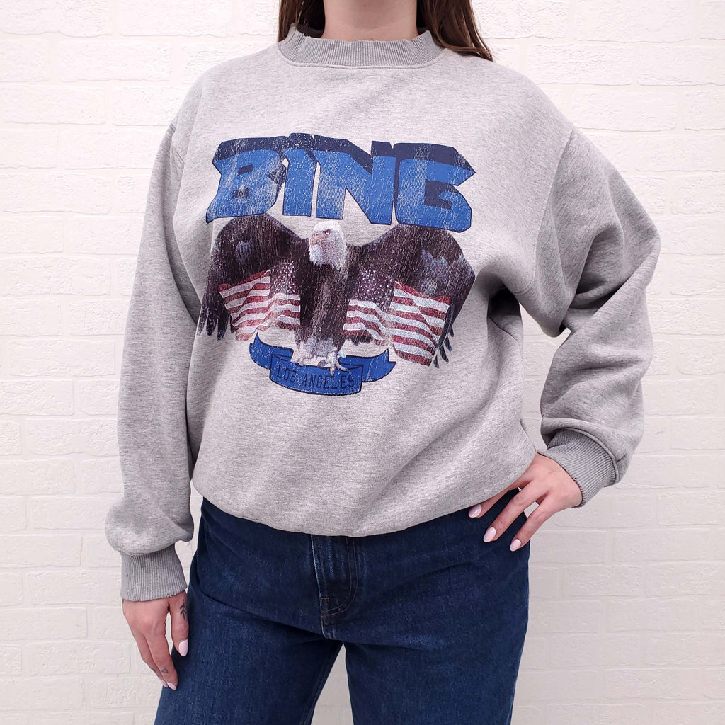 ANINE BING EAGLE LOGO SWEATSHIRT - SIZE S