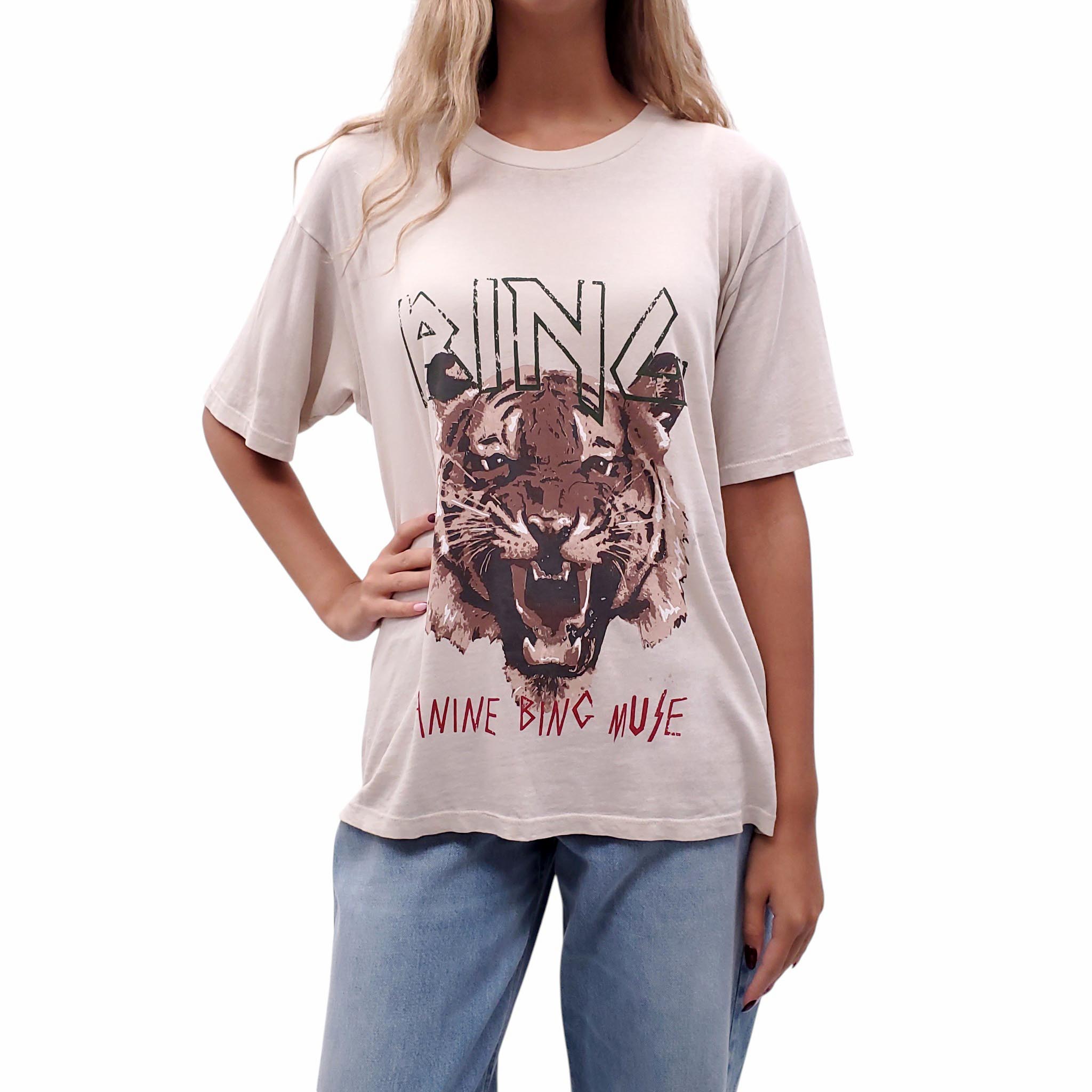 ANINE BING TIGER LOGO T-SHIRT - SIZE M