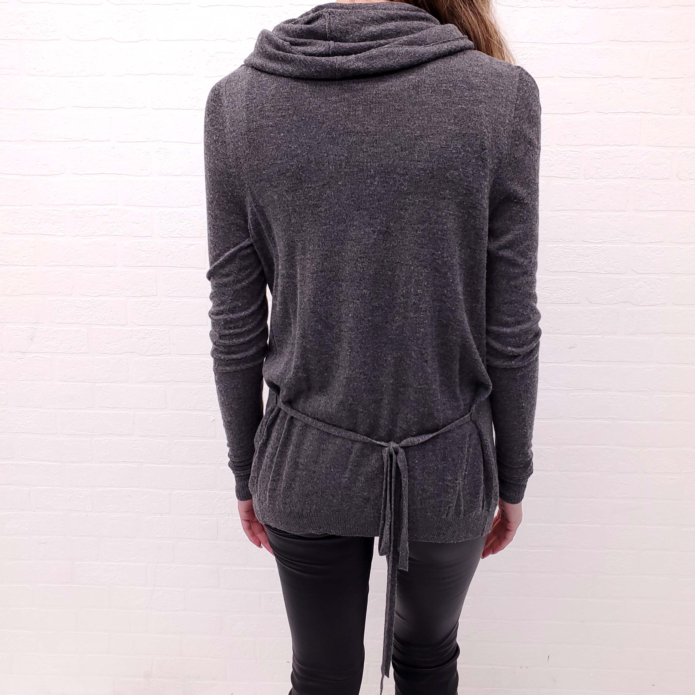 ANN DEMEULEMEESTER GREY BUTTON UP SWEATER - SIZE 38