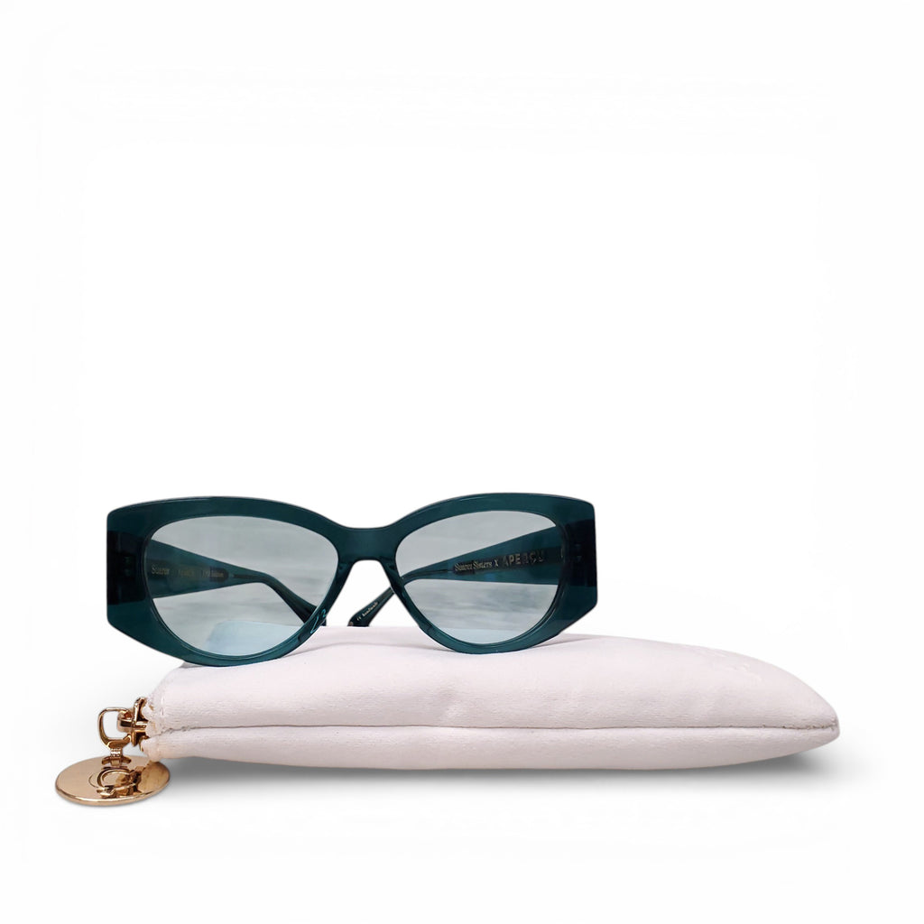 APERCU GREEN CAT EYE SUNGLASSES