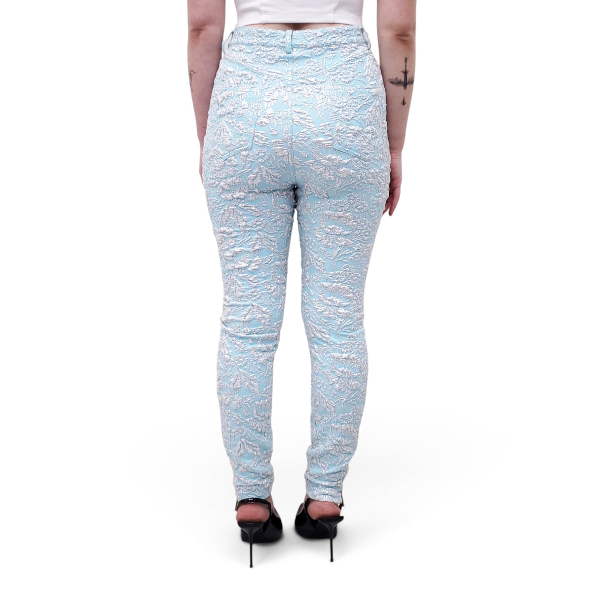 AREA BABY BLUE JACQUARD TROUSERS - SIZE 6